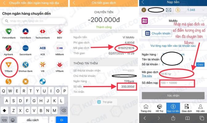 hướng dẫn nạp tiền qa momo